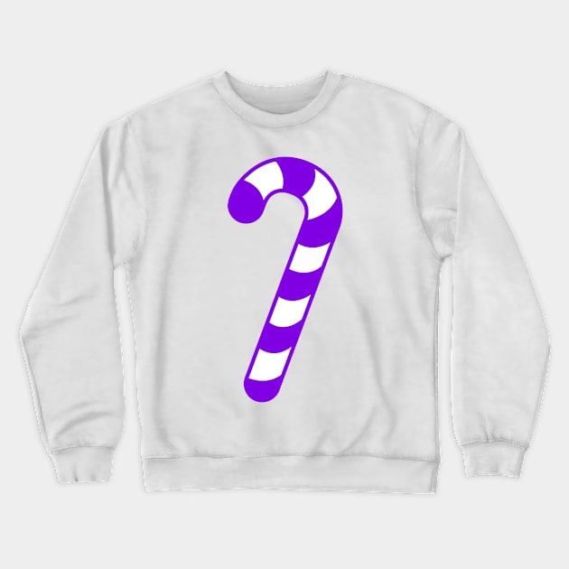 LARGE PURPLE CANDY CANE - CUTE CHRISTMAS DESIGN Crewneck Sweatshirt by iskybibblle